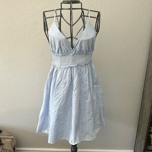 Light Blue Strappy Summer Beach Dress Sz Medium Brand New Without Tags
